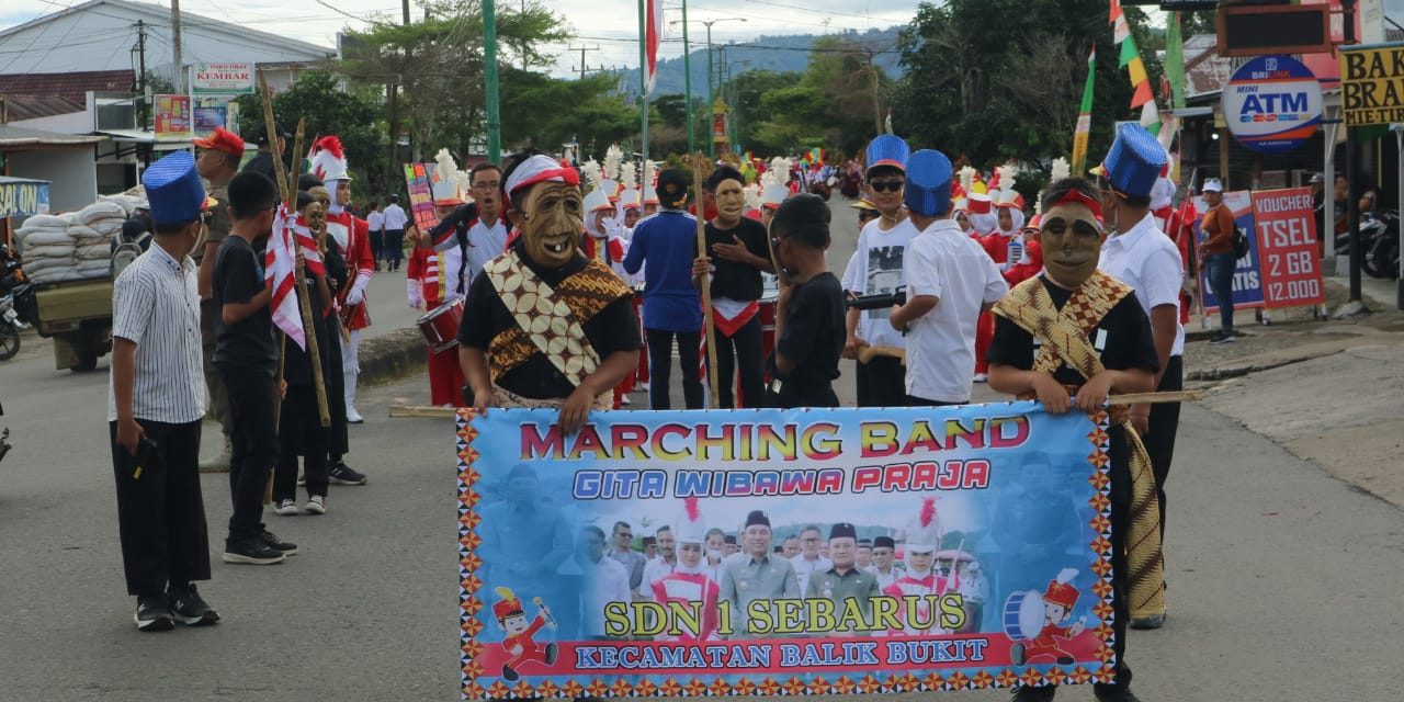 Peresmian Lamban Pancasila Kabupaten Lampung Barat dimeriahkan Puluhan Marching Band