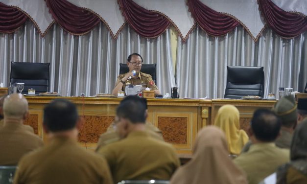 Pemkab Lambar Gelar Rapat Persiapan Penyusunan Laporan Kinerja Pj. Bupati Triwulan I.